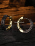 Uniquely Crafted Retro Tang Grass Grain Sense Textured Black Gold High-End Men & Women Hoop Earrings